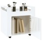 vidaXL Carrito de escritorio contrachapada blanco brillo 60x45x60 cm vidaXL Carrito de escritorio contrachapada blanco brillo 60x45x60 cm