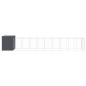 vidaXL Caseta perros con corral acero galvanizado gris 214x1069x181 cm