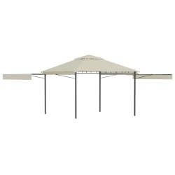 vidaXL Cenador con tejado doble extensible crema 3x3x2,75m 180g/m²
