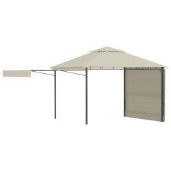 vidaXL Cenador con tejado doble extensible crema 3x3x2,75m 180g/m²