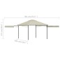 vidaXL Cenador con tejado doble extensible crema 3x3x2,75m 180g/m² vidaXL Cenador con tejado doble extensible crema 3x3x2,75m 180g/m²