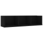 vidaXL Estante de pared para CD madera contrachapada negro 75x18x18cm vidaXL Estante de pared para CD madera contrachapada negro 75x18x18cm