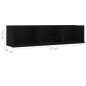 vidaXL Estante de pared para CD madera contrachapada negro 75x18x18cm vidaXL Estante de pared para CD madera contrachapada negro 75x18x18cm