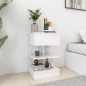 vidaXL Mesita de noche madera contrachapada blanco brillo 40x35x65 cm