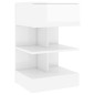 vidaXL Mesita de noche madera contrachapada blanco brillo 40x35x65 cm