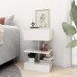 vidaXL Mesita de noche madera contrachapada blanco brillo 40x35x65 cm