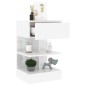 vidaXL Mesita de noche madera contrachapada blanco brillo 40x35x65 cm