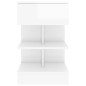 vidaXL Mesita de noche madera contrachapada blanco brillo 40x35x65 cm