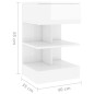 vidaXL Mesita de noche madera contrachapada blanco brillo 40x35x65 cm