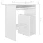 vidaXL Escritorio de madera contrachapada blanco brillo 80x45x74 cm vidaXL Escritorio de madera contrachapada blanco brillo 80x45x74 cm