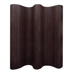 vidaXL Biombo divisor bambú marrón oscuro 250x165 cm