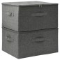 vidaXL Cajas de almacenaje 2 unidades tela gris antracita 43x34x23 cm vidaXL Cajas de almacenaje 2 unidades tela gris antracita 43x34x23 cm