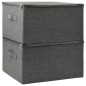 vidaXL Cajas de almacenaje 2 unidades tela gris antracita 43x34x23 cm vidaXL Cajas de almacenaje 2 unidades tela gris antracita 43x34x23 cm