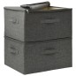 vidaXL Cajas de almacenaje 2 unidades tela gris antracita 43x34x23 cm vidaXL Cajas de almacenaje 2 unidades tela gris antracita 43x34x23 cm