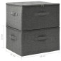 vidaXL Cajas de almacenaje 2 unidades tela gris antracita 43x34x23 cm vidaXL Cajas de almacenaje 2 unidades tela gris antracita 43x34x23 cm