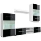 vidaXL Juego de muebles de salón 5 piezas con iluminación LED negro vidaXL Juego de muebles de salón 5 piezas con iluminación LED negro