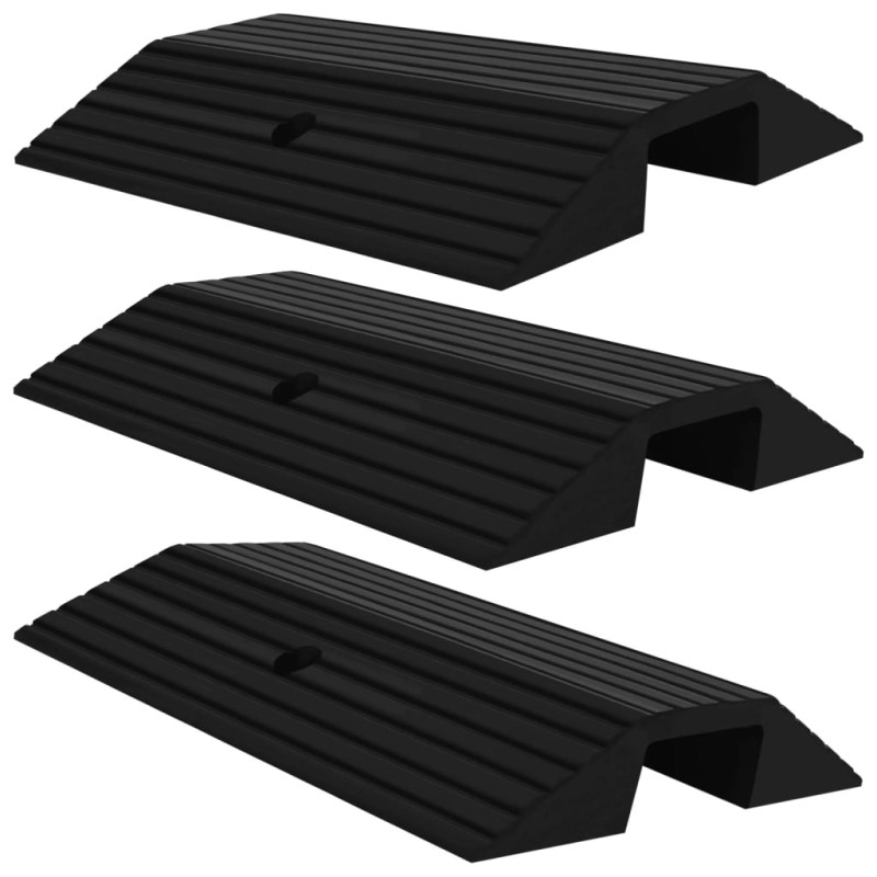 vidaXL Rampa de umbral puente 3 unidades goma 49x40x8 cm vidaXL Rampa de umbral puente 3 unidades goma 49x40x8 cm