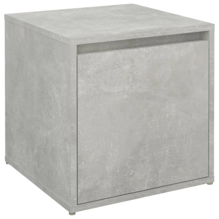 vidaXL Cajón taburete madera contrachapada gris hormigón 40,5x40x40 cm
