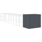 vidaXL Caseta perros con corral acero galvanizado gris 214x1069x181 cm