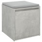 vidaXL Cajón taburete madera contrachapada gris hormigón 40,5x40x40 cm vidaXL Cajón taburete madera contrachapada gris hormigón 40,5x40x40 cm