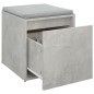 vidaXL Cajón taburete madera contrachapada gris hormigón 40,5x40x40 cm vidaXL Cajón taburete madera contrachapada gris hormigón 40,5x40x40 cm