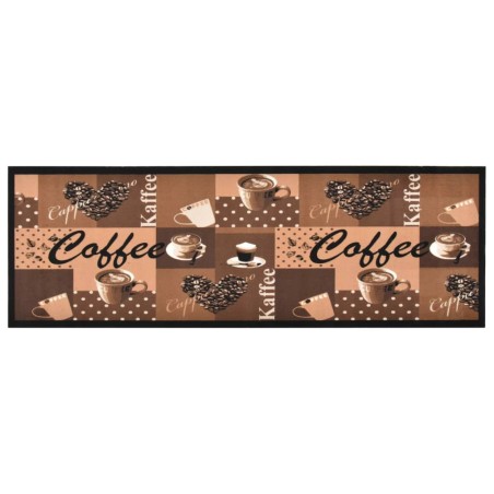 vidaXL Alfombra de cocina lavable Coffee marrón 60x180 cm