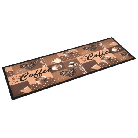 vidaXL Alfombra de cocina lavable Coffee marrón 60x180 cm