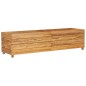 vidaXL Jardinera madera maciza de teca y acero 150x40x38 cm vidaXL Jardinera madera maciza de teca y acero 150x40x38 cm