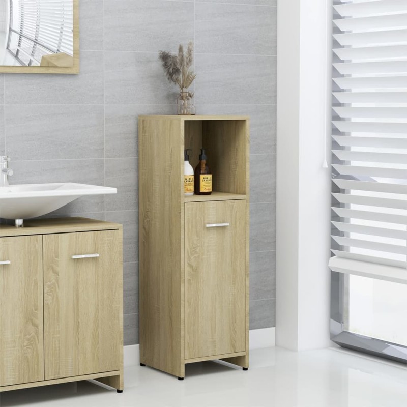 vidaXL Armario de baño madera contrachapada color roble 30x30x95 cm vidaXL Armario de baño madera contrachapada color roble 30x30x95 cm