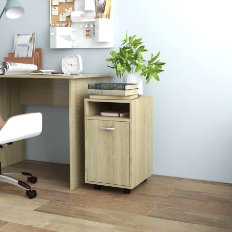vidaXL Armario auxiliar ruedas contrachapada color roble 33x38x60 cm