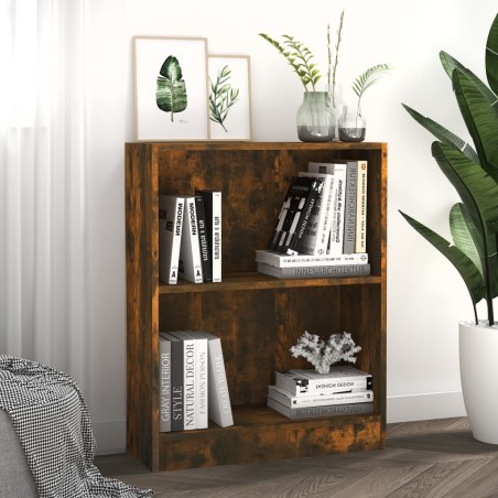 vidaXL Estantería de madera contrachapada roble ahumado 60x24x74,5 cm