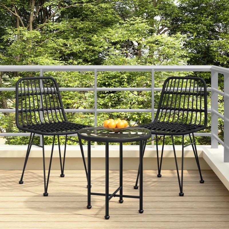 vidaXL Sillas de jardín 2 unidades ratán sintético negro 48x62x84 cm vidaXL Sillas de jardín 2 unidades ratán sintético negro 48x62x84 cm