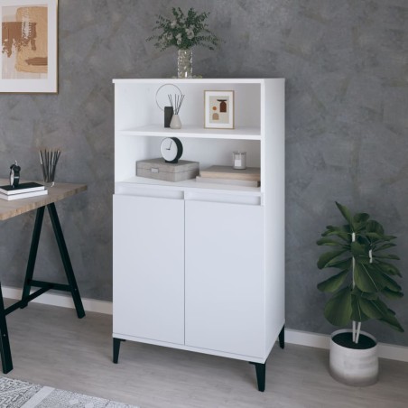 vidaXL Aparador alto madera contrachapada blanco 60x36x110 cm