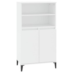 vidaXL Aparador alto madera contrachapada blanco 60x36x110 cm