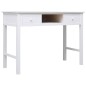 vidaXL Escritorio de madera maciza de Paulownia blanco 108x45x76 cm vidaXL Escritorio de madera maciza de Paulownia blanco 108x45x76 cm