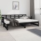 vidaXL Sofá cama extraíble madera maciza de pino negro 2x(80x200) cm