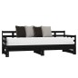 vidaXL Sofá cama extraíble madera maciza de pino negro 2x(80x200) cm