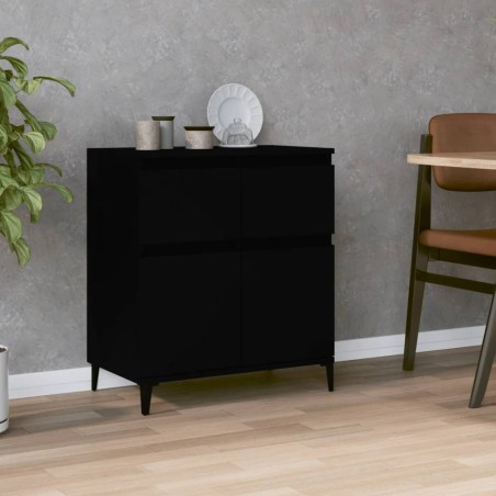 vidaXL Aparador de madera contrachapada negro 60x35x70 cm