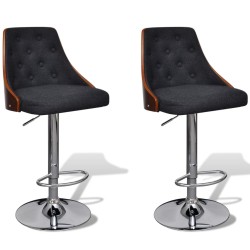 vidaXL Taburetes de bar 2 unidades de tela con altura ajustable  