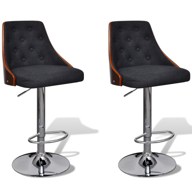 vidaXL Taburetes de bar 2 unidades de tela con altura ajustable vidaXL Taburetes de bar 2 unidades de tela con altura ajustable