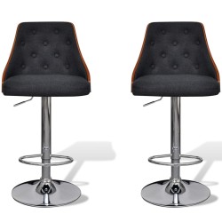 vidaXL Taburetes de bar 2 unidades de tela con altura ajustable  