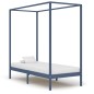 vidaXL Cama con dosel de madera maciza de pino gris 100x200 cm vidaXL Cama con dosel de madera maciza de pino gris 100x200 cm