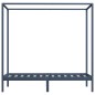vidaXL Cama con dosel de madera maciza de pino gris 100x200 cm vidaXL Cama con dosel de madera maciza de pino gris 100x200 cm