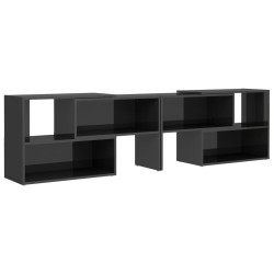 vidaXL Mueble de TV madera contrachapada gris brillante 149x30x52 cm