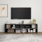 vidaXL Mueble de TV madera contrachapada gris brillante 149x30x52 cm vidaXL Mueble de TV madera contrachapada gris brillante 149x30x52 cm