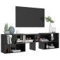 vidaXL Mueble de TV madera contrachapada gris brillante 149x30x52 cm vidaXL Mueble de TV madera contrachapada gris brillante 149x30x52 cm
