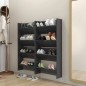 vidaXL Zapateros de pared 4 uds madera contrachapada gris 60x18x60 cm