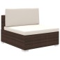 vidaXL Set muebles de jardín y cojines 12 pzas ratán sintético marrón vidaXL Set muebles de jardín y cojines 12 pzas ratán sintético marrón