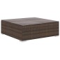 vidaXL Set muebles de jardín y cojines 12 pzas ratán sintético marrón vidaXL Set muebles de jardín y cojines 12 pzas ratán sintético marrón