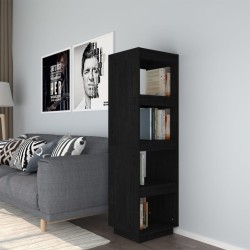 vidaXL Estantería/divisor espacios madera de pino negro 40x35x135 cm